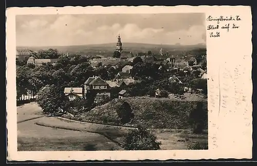 AK Königsbrück i. Sa., Blick auf den Ort mit Kirche
