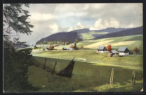 Künstler-AK Photochromie Nr. 121: Rehefeld, Vom Kreuzweg gesehen