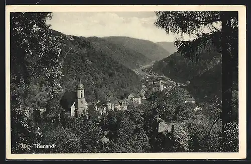 AK Tharandt, Teilansicht mit Kirche