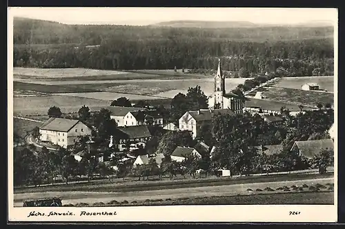 AK Rosenthal /Sächs. Schweiz, Ortspartie mit Kirche