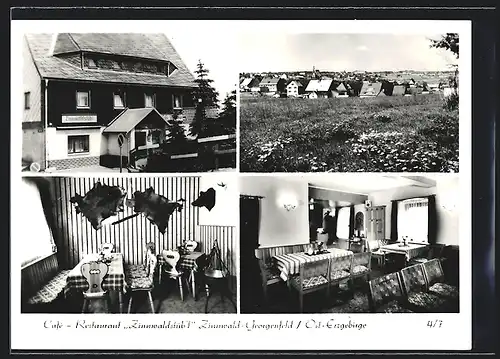 AK Zinnwald-Georgenfeld /Ost-Erzgebirge, Café-Restaurant Zinnwaldstübl, Innenansicht