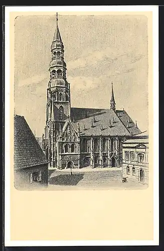 AK Zwickau, Blick auf die Lutherkirche