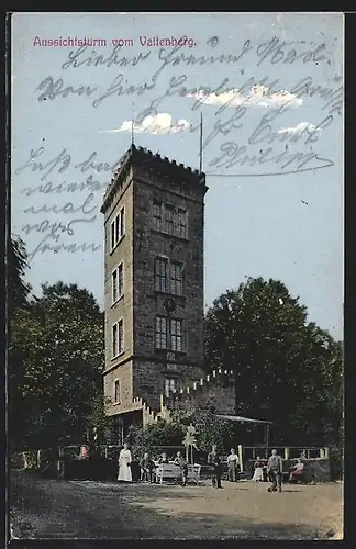 AK Valtenberg, Aussichtsturm mit Gasthaus