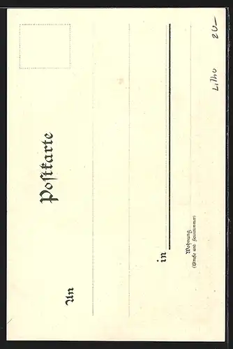 Lithographie Meissen, Bankhaus Kröber & Co., Heinrichsbrunnen