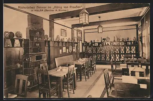 AK Helsa, Gasthaus König von Preussen, Altdeutsches Zimmer