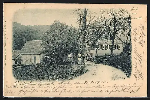 AK Gaisthal bei Herrenalb, Strassenpartie im Dorf