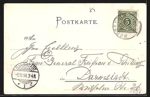 Lithographie Herrenalb, Bahnhof, Falkenstein, Panorama