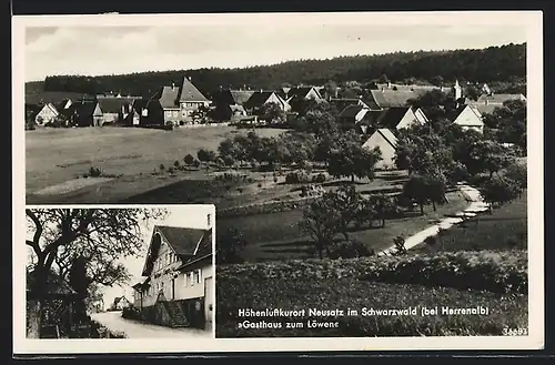 AK Neusatz im Schwarzwald, Gasthaus zum Löwen, Ortsansicht