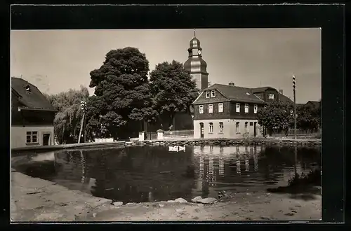 AK Heinersdorf bei Lobenstein, am Teichufer