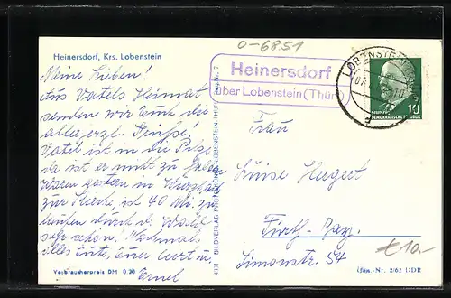 AK Heinersdorf bei Lobenstein, am Teichufer