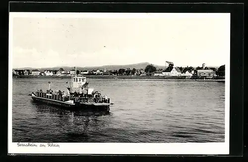 AK Gernsheim am Rhein, Fähre und Stadttotale