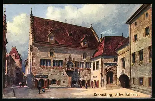 AK Regensburg, Ansicht des Alten Rathauses
