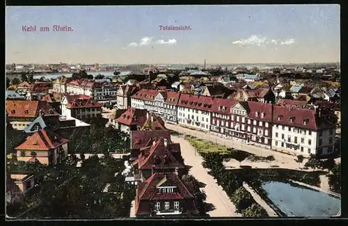 AK Kehl am Rhein, Totalansicht der Stadt