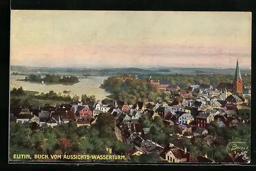 AK Eutin, Blick vom Aussichts-Wasserturm