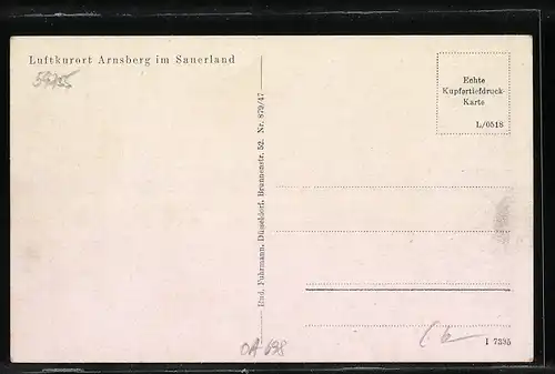 AK Arnsberg im Sauerland, Generalansicht