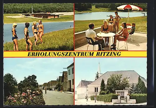 AK Ritzing, Erholungszentrum, im Freibad, auf der Strasse, an der Kirche