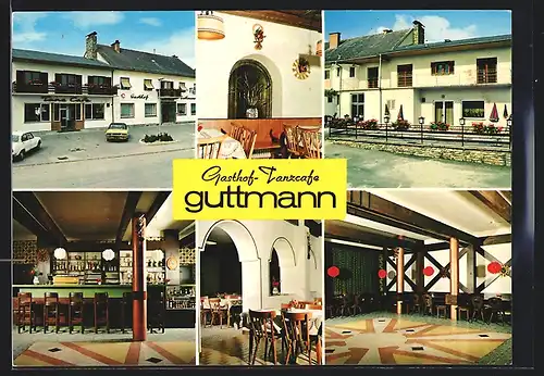 AK Deutsch-Tschantschendorf, Gasthof und Tanzcafe Guttmann, Aussenansicht, im Festsaal