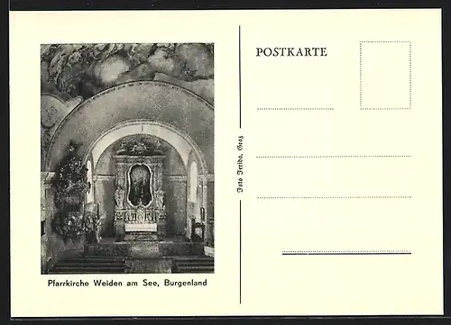 AK Weiden am See im Burgenland, Pfarrkirche, Innenansicht