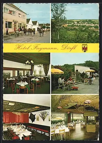AK Dörfl im Burgenland, Gesamtansicht, Hotel Faymann, in den Gasträumen