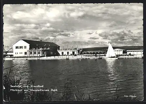 AK Mörbisch am Neusiedlersee im Burgenland, Seehotel und Strandbad