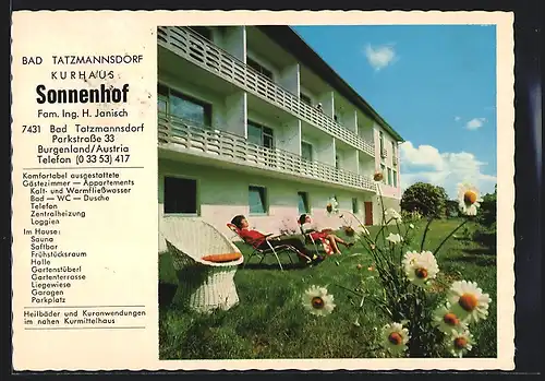 AK Bad Tatzmannsdorf, das Kurhaus Sonnenhof