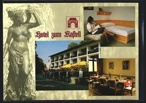 AK Bad Tatzmannsdorf, Hotel Zum Kastell, Speisezimmer, Gästezimmer