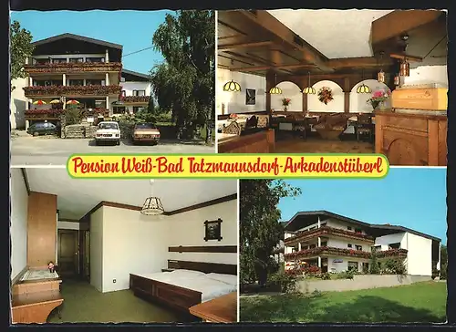 AK Bad Tatzmannsdorf, Pension Weiss, Arkadenstüberl, Speiseraum, Gästezimmer