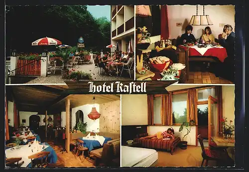 AK Bad Tatzmannsdorf, Hotel Kastell, auf der Terrasse, Speiseraum, Gästezimmer