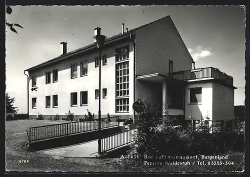 AK Bad Tatzmannsdorf im Burgenland, vor der Pension Waldesruh