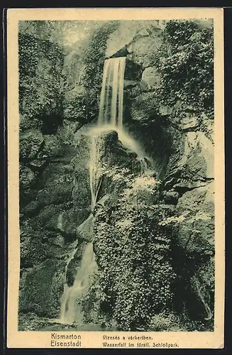 AK Eisenstadt, der Wasserfall im fürstlichen Stadtpark