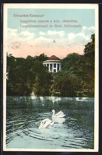 AK Eisenstadt, der Leopoldinentempel im fürstl. Schlosspark