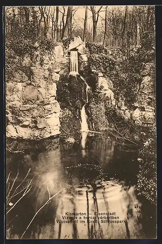 AK Eisenstadt, Wasserfall im fürstlichen Stadtpark