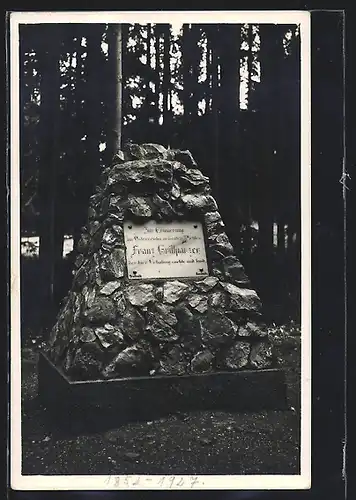 AK Bad Tatzmannsdorf im Bgld., der Grillparzergedenkstein