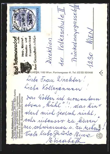 AK Bad Tatzmannsdorf im Burgenland, Pension Waldesruh, Wappen