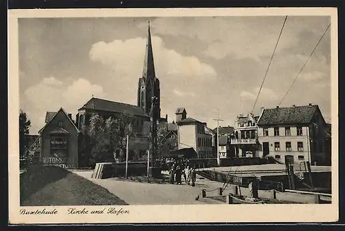 AK Buxtehude, Hafenpartie mit Kirche