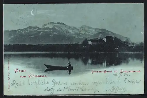 AK Chiemsee, Herren-Insel mit Kampenwand
