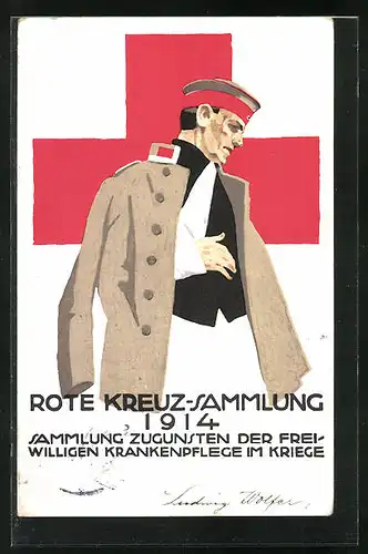 Künstler-AK Ludwig Hohlwein: Rote Kreuz-Sammlung 1914