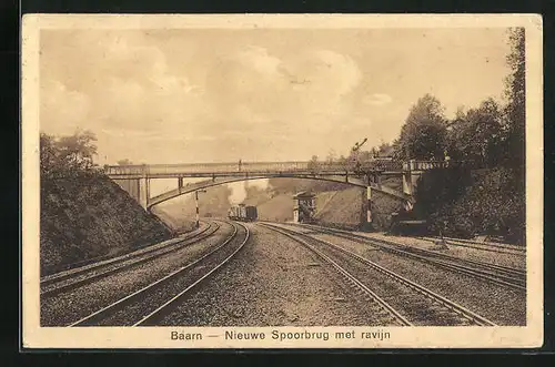 AK Baarn, Nieuwe Spoorbrug met ravijn