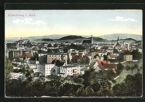 AK Hirschberg, Blick über die Dächer der Stadt