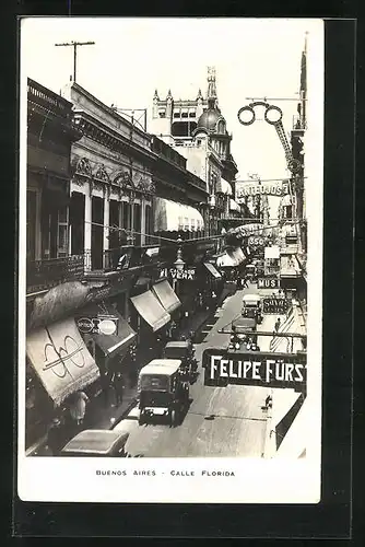 AK Buenos Aires, Calle Florida, Blick in die Strasse