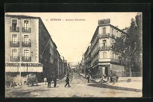 AK Béziers, Cafe Terminus, Avenue Gambetta