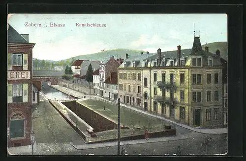 AK Zabern i. Elsass, An der Kanalschleuse