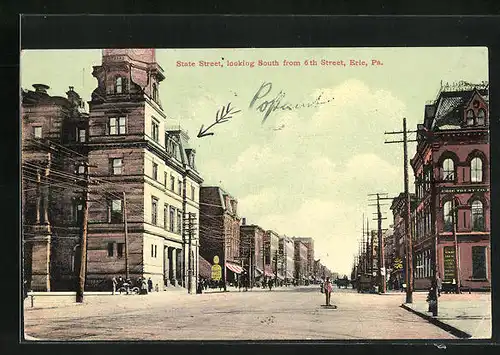 AK Erie, PA, State Street, looking South from 6th Street