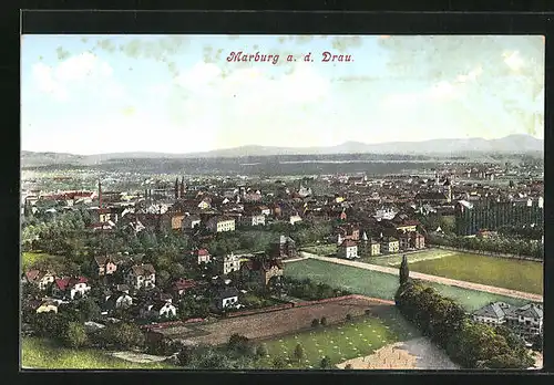 AK Maribor / Marburg, Panoramablick vom Berg