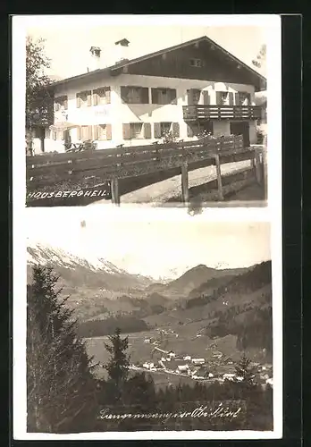 AK Oberstdorf, Hotel Haus Bergheil, Ortsansicht