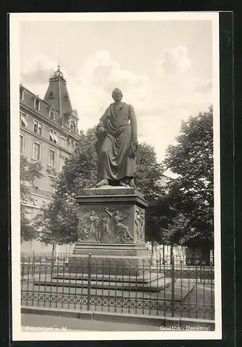 AK Frankfurt, Blick auf das Goethe-Denkmal