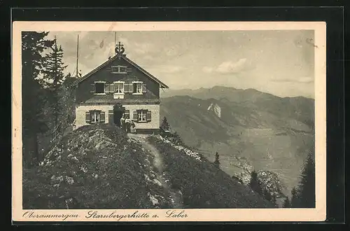 AK Starnbergerhütte, Berghütte a. Laber und Oberammergau