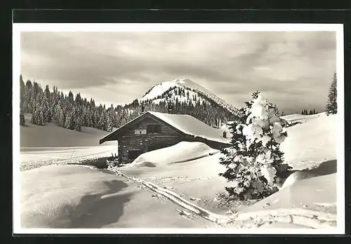 AK Riesenhütte, Berghütte der Sektion Oberland d.D. und Ö.A.V., Blick gegen die Hochries