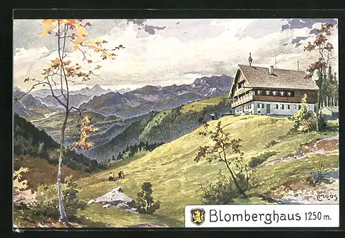 Künstler-AK Carl Moos: Blomberghaus mit Panorama
