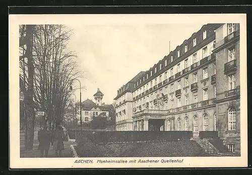 AK Aachen, Monheimsallee mit Hotel Aachener Quellenhof